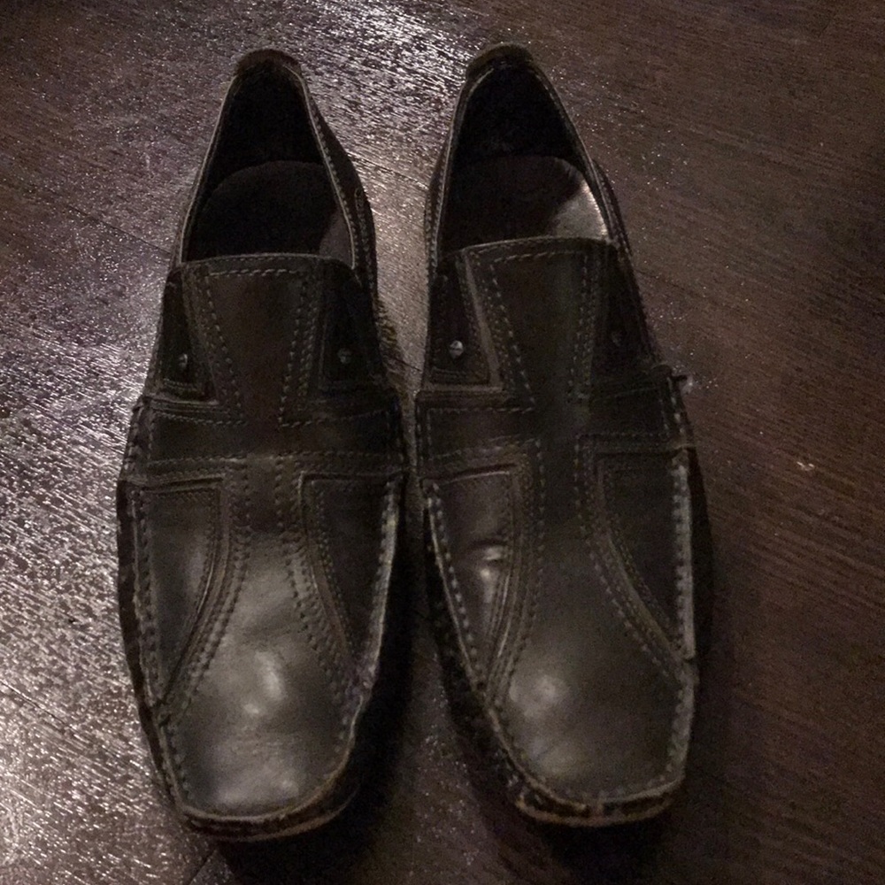 Mark Nason Lounge Gray Leather Loafers; s10.5